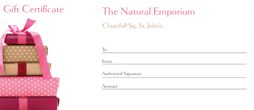 The Natural Emporium Gift Certificate